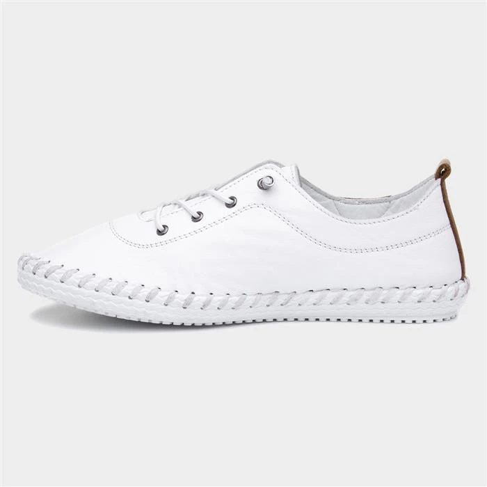 Lunar St Ives Womens White Leather Shoe 4 Lunar St Ives Womens White Leather Shoe - Image 2
