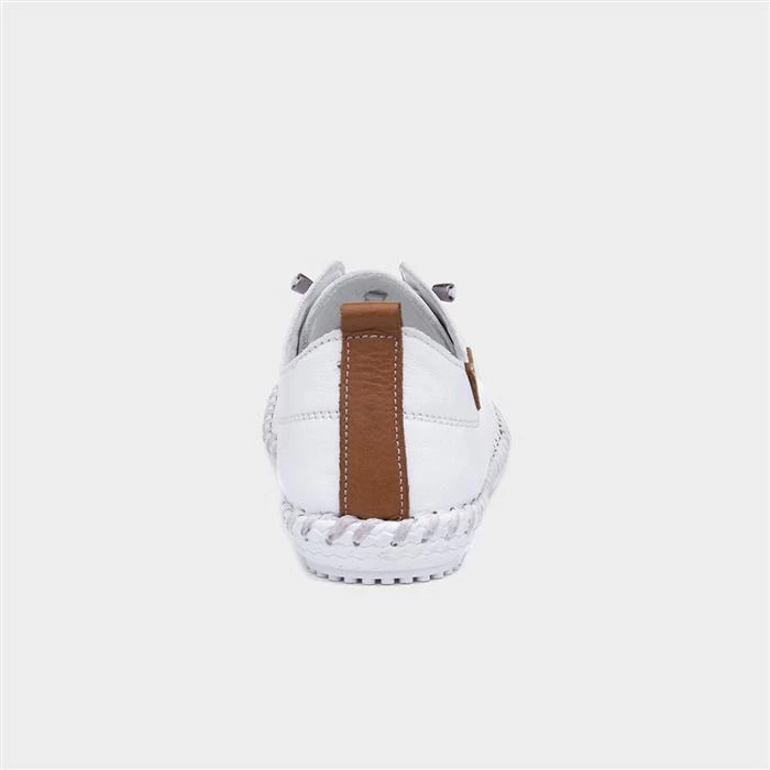 Lunar St Ives Womens White Leather Shoe 5 Lunar St Ives Womens White Leather Shoe - Image 3
