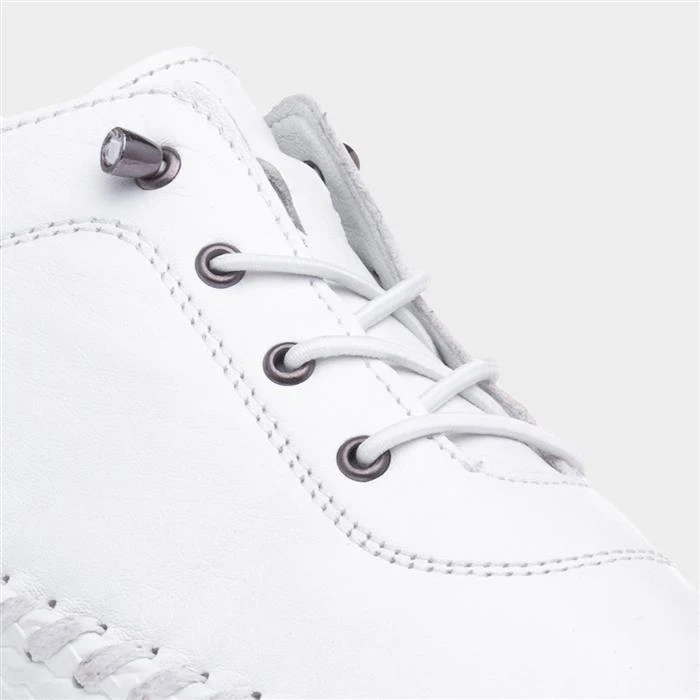 Lunar St Ives Womens White Leather Shoe 6 Lunar St Ives Womens White Leather Shoe - Image 4
