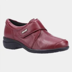 Cotswold Cranham Womens Red Leather Shoe
