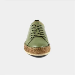 Lazy Dogz Malden Womens Olive Green Leather Shoe
