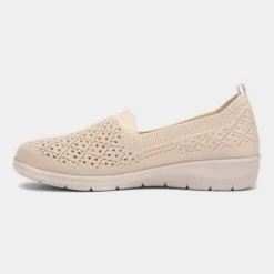 Cushion Walk Leanne Womens Beige Knitted Shoe -UK Shoe Sales Store 120314 2 L03.20230717000212