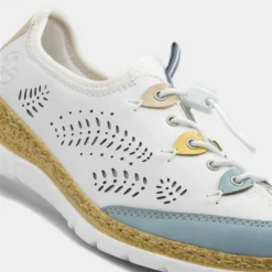 Rieker Womens White Leather Toggle Casual Shoe -UK Shoe Sales Store 120345 2 L05.20230526000059