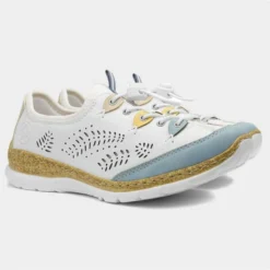 Rieker Womens White Leather Toggle Casual Shoe -UK Shoe Sales Store 120345 2 L06.20230526000221