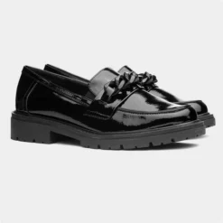 Jana Softline Womens Black Patent Loafer -UK Shoe Sales Store 120375 2 L06.20230620000137