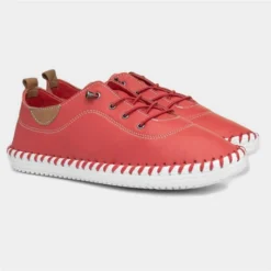 Lunar St Ives Womens Red Leather Shoe -UK Shoe Sales Store 128047 2 L06.20230421000317