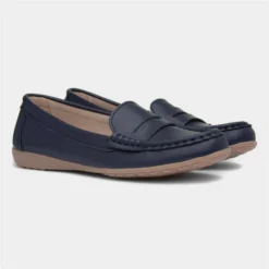 Topway Womens Navy Leather Loafer -UK Shoe Sales Store 128113 2 L06.20230627000328