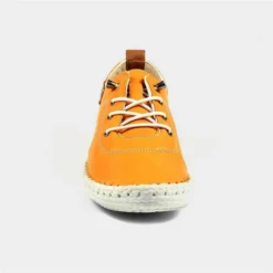 Lunar St Ives Tangerine Womens Orange Leather Shoe