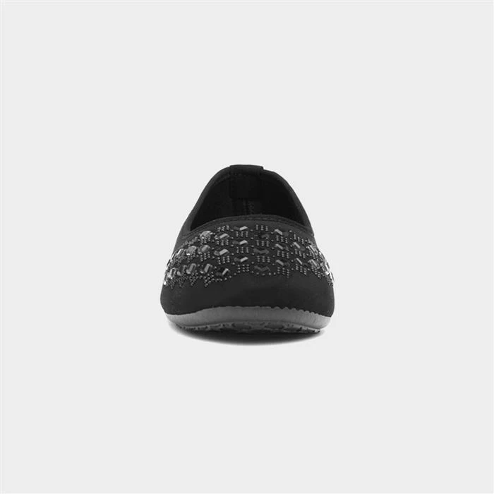Lilley Gloria Womens Black Diamante Ballerina 3 Lilley Gloria Womens Black Diamante Ballerina