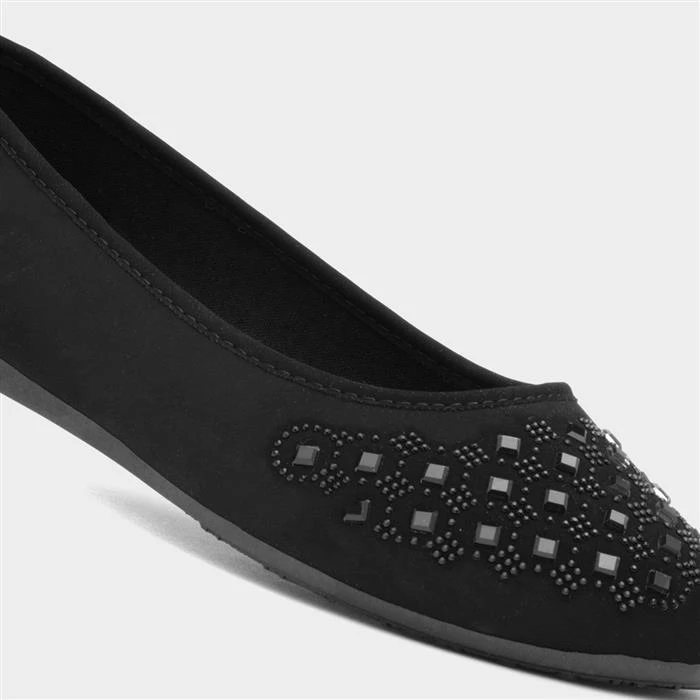 Lilley Gloria Womens Black Diamante Ballerina 6 Lilley Gloria Womens Black Diamante Ballerina - Image 4