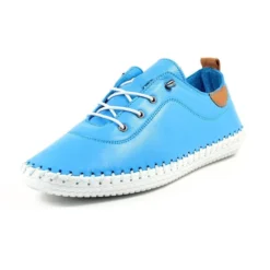 Lunar St Ives Santorini Womens Blue Leather Shoe