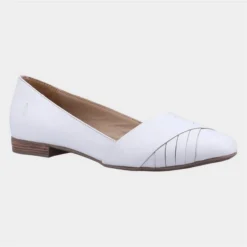 Hush Puppies Marley Womens White Leather Shoe