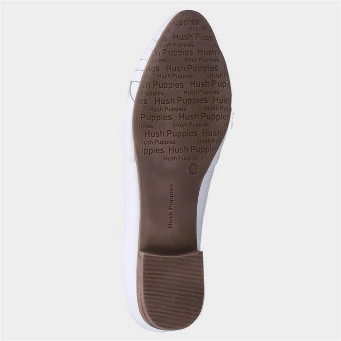 Hush Puppies Marley Womens White Leather Shoe 5 Hush Puppies Marley Womens White Leather Shoe - Image 3