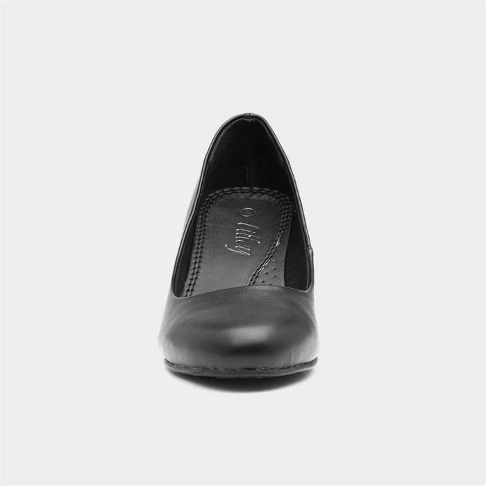 Lilley Viola Womens Black Slip On Court Shoe 3 Lilley Viola Womens Black Slip On Court Shoe
