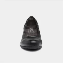 Jana Softline Womens Heeled Black Court Shoe