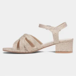 Lilley Womens Gold Glitter Heeled Sandal -UK Shoe Sales Store 145007 2 L03.20230412000457