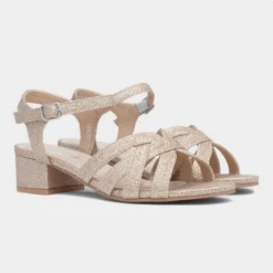 Lilley Womens Gold Glitter Heeled Sandal -UK Shoe Sales Store 145007 2 L06.20230412000457