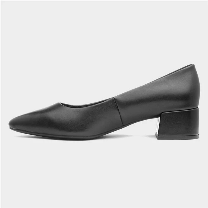 Marco Tozzi Womens Black Leather Court Shoe 4 Marco Tozzi Womens Black Leather Court Shoe - Image 2