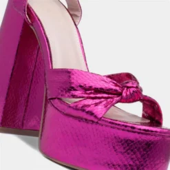 Truffle Amerie Womens Metallic Fuchsia Heels -UK Shoe Sales Store 149047 2 L05.20230804000216