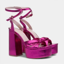 Truffle Amerie Womens Metallic Fuchsia Heels -UK Shoe Sales Store 149047 2 L06.20230804000216