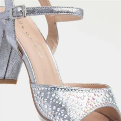 Lunar Krystal Womens Metallic Silver Diamante Heel -UK Shoe Sales Store 149057 2 L05.20230508000311