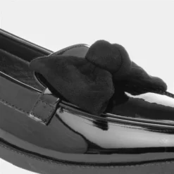 Lilley Womens Patent Loafer With Bow In Black -UK Shoe Sales Store 150001 2 L05.20210426000028