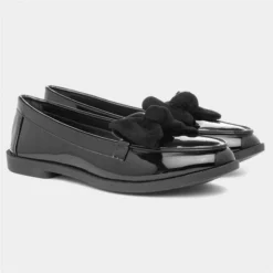 Lilley Womens Patent Loafer With Bow In Black -UK Shoe Sales Store 150001 2 L06.20210426000028