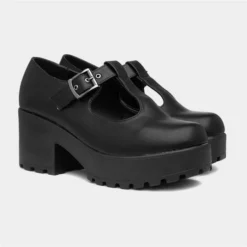 Heart Katie Womens Black Chunky Mary Jane Shoe -UK Shoe Sales Store 159005 2 L06.20220722000159