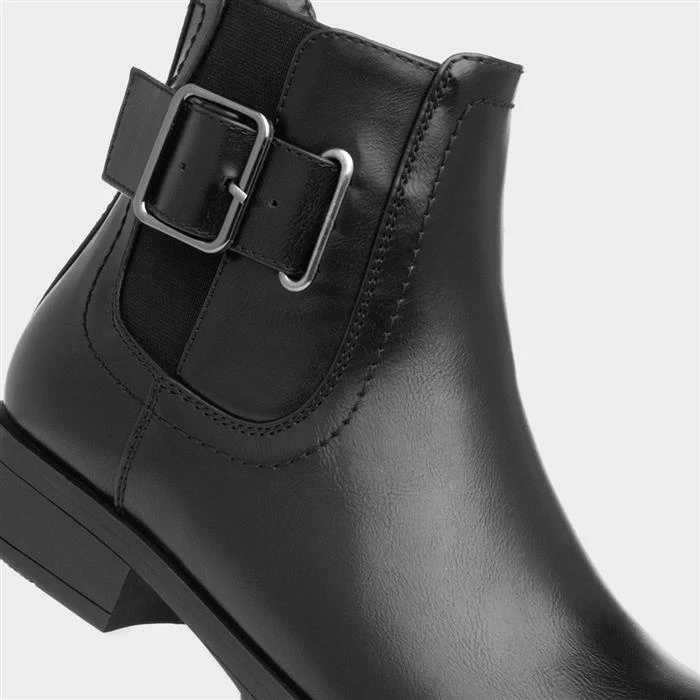 Lilley Womens Black Buckle Chelsea Boot 5 Lilley Womens Black Buckle Chelsea Boot - Image 4