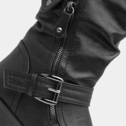 Lilley Womens Black Buckle & Zip Calf Boot -UK Shoe Sales Store 181003 2 L05.20220928000630