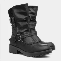 Lilley Womens Black Buckle & Zip Calf Boot -UK Shoe Sales Store 181003 2 L06.20220928000630
