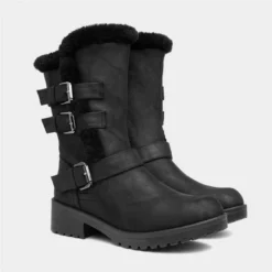 Lilley Womens Black Buckle Calf Boot -UK Shoe Sales Store 181019 2 L06.20221025000023