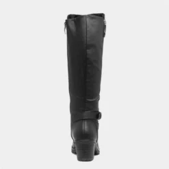 Relife Zoe Womens Black Buckle Boots -UK Shoe Sales Store 18260 2 L04.20230321000036