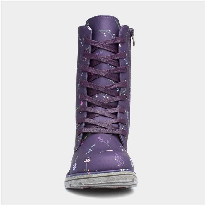 Heavenly Feet Martina 3 Womens Purple Floral Boot 3 Heavenly Feet Martina 3 Womens Purple Floral Boot