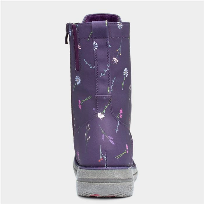 Heavenly Feet Martina 3 Womens Purple Floral Boot 5 Heavenly Feet Martina 3 Womens Purple Floral Boot - Image 3