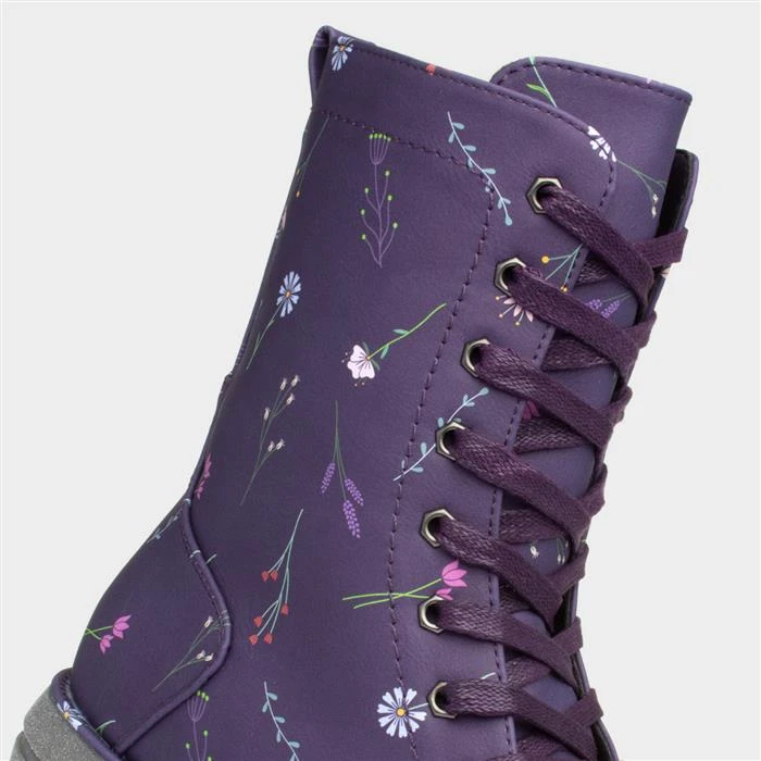 Heavenly Feet Martina 3 Womens Purple Floral Boot 6 Heavenly Feet Martina 3 Womens Purple Floral Boot - Image 4