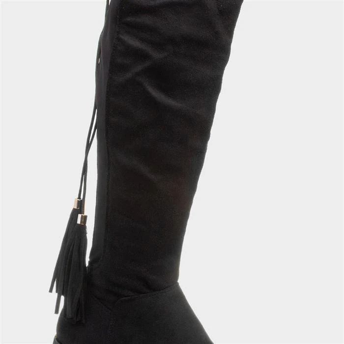 Lilley Maci Womens Black Knee High Tassel Boots 6 Lilley Maci Womens Black Knee High Tassel Boots - Image 4
