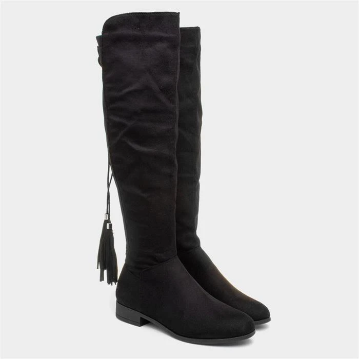 Lilley Maci Womens Black Knee High Tassel Boots 7 Lilley Maci Womens Black Knee High Tassel Boots - Image 5