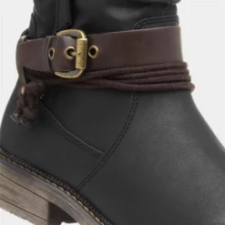 Relife Claire Womens Black Faux Fur Ankle Boot -UK Shoe Sales Store 18376 2 L05.20220804000022