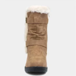 Softlites Womens Tan Faux Fur Calf Boot