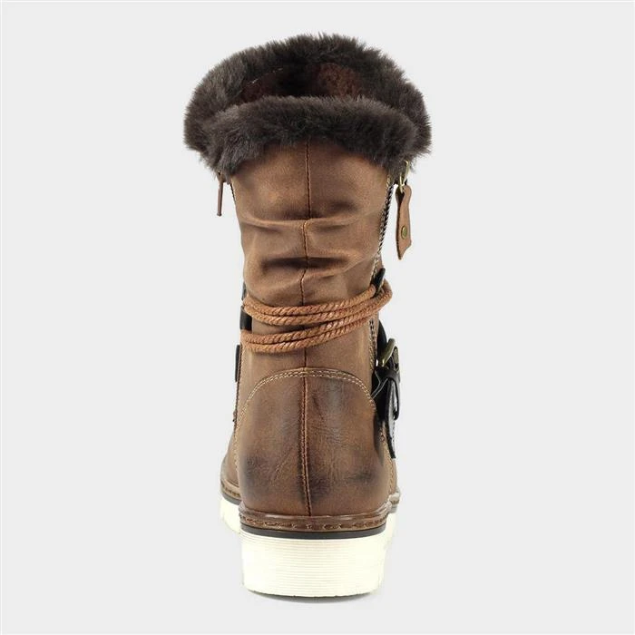 Lunar Sierra Womens Brown Faux Fur Boot 4 Lunar Sierra Womens Brown Faux Fur Boot - Image 2