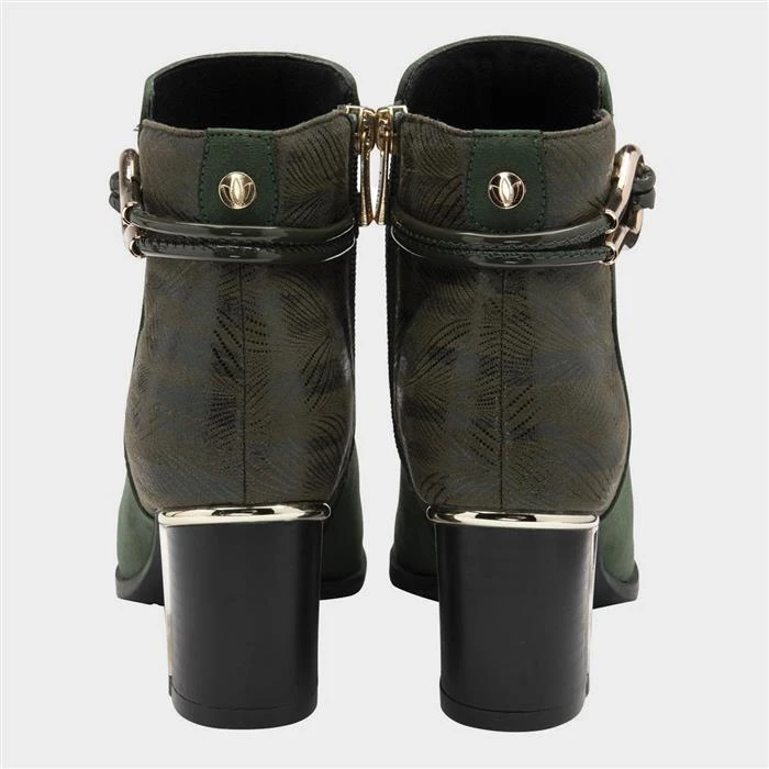 Lotus Autumn Womens Green Heeled Ankle Boot 4 Lotus Autumn Womens Green Heeled Ankle Boot - Image 2