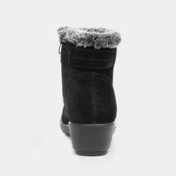 Softlites Womens Black Ankle Boot With Faux Fur -UK Shoe Sales Store 185005 2 L04.20220929000555
