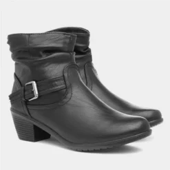 Cushion Walk Annabelle Womens Black Ankle Boot -UK Shoe Sales Store 185021 2 L06.20230717000216