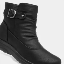 Softlites Jean Womens Black Buckled Ankle Boot -UK Shoe Sales Store 185086 2 L05.20230126000530
