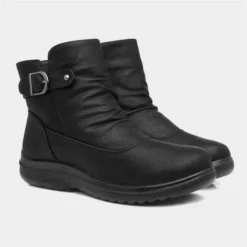 Softlites Jean Womens Black Buckled Ankle Boot -UK Shoe Sales Store 185086 2 L06.20230126000530