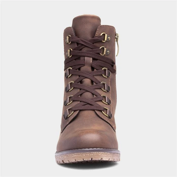 Relife Stacey Womens Brown Heeled Boots 3 Relife Stacey Womens Brown Heeled Boots