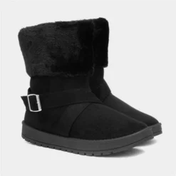 Lilley Womens Faux Fur Black Pull On Ankle Boot -UK Shoe Sales Store 186037 2 L06.20220929000602