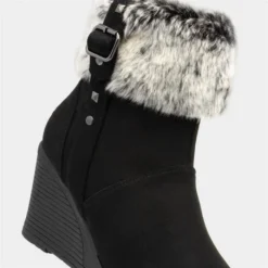 Lilley Womens Black Wedge Ankle Boot With Faux Fur 10 Lilley Womens Black Wedge Ankle Boot With Faux Fur -UK Shoe Sales Store 186064 2 L05.20221025000229