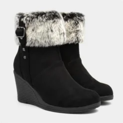 Lilley Womens Black Wedge Ankle Boot With Faux Fur 11 Lilley Womens Black Wedge Ankle Boot With Faux Fur -UK Shoe Sales Store 186064 2 L06.20221025000229